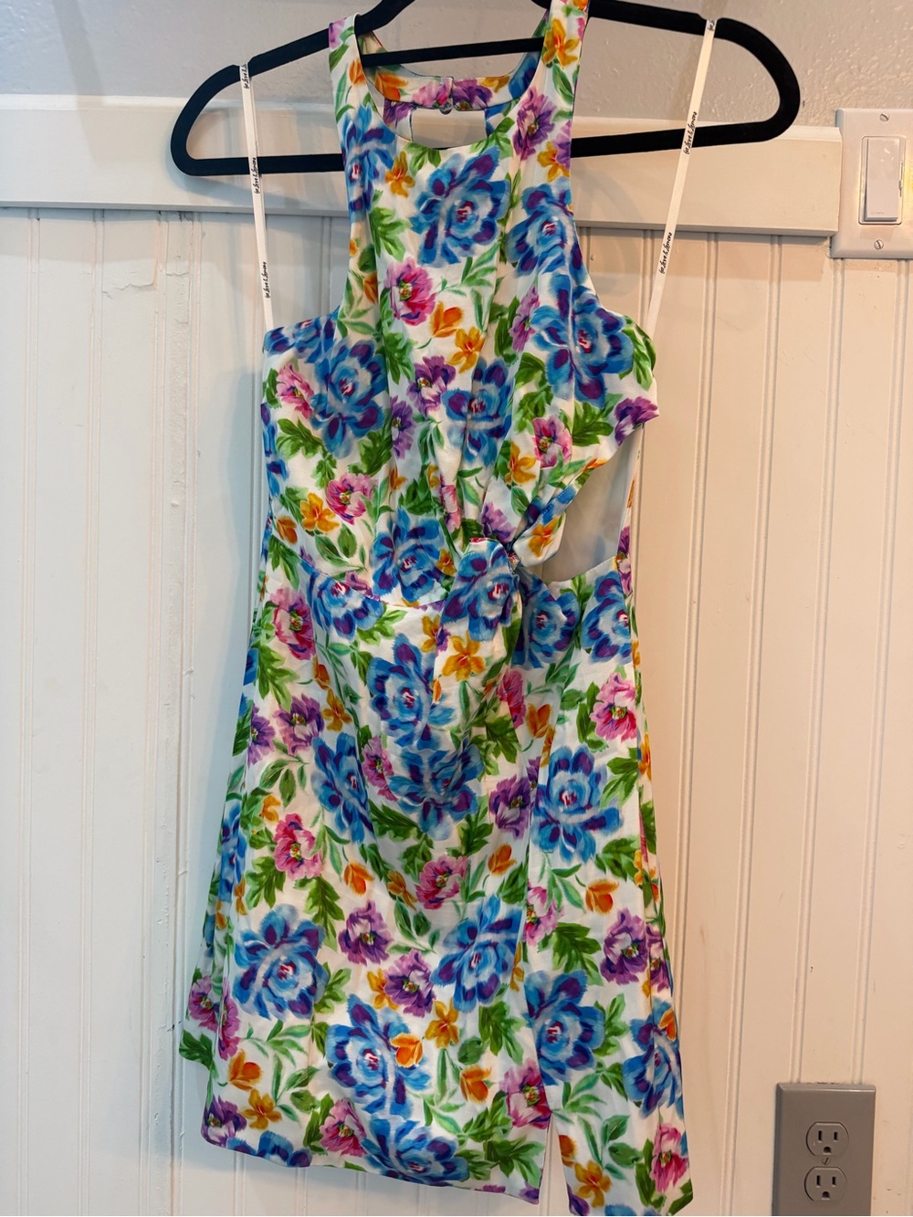 For Love & Lemons White Floral Halter Dress - Multicolor